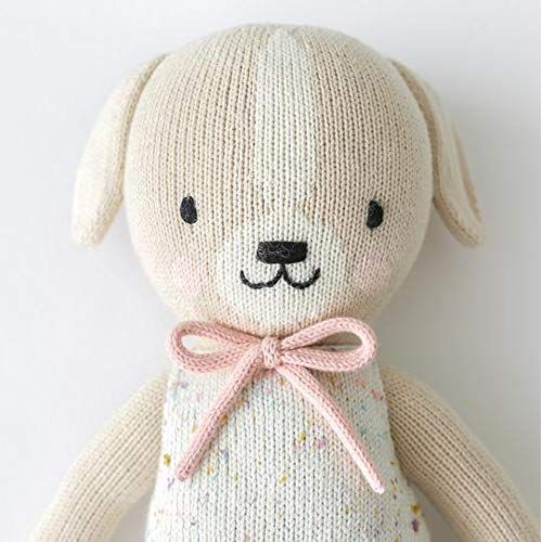  CUDDLE + KIND Mia The Dog Little 13 Hand-Knit Doll  1 Doll = 10 Meals, Fair Trade, Heirloom Quality, Handcrafted in Peru, 100% Cotton Yarn