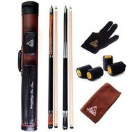 CUESOUL Set of House Bar Pool Cue Sticks Combo - 2 Cue Sticks Packed in 2x2 Hard Pool Cue Case E203