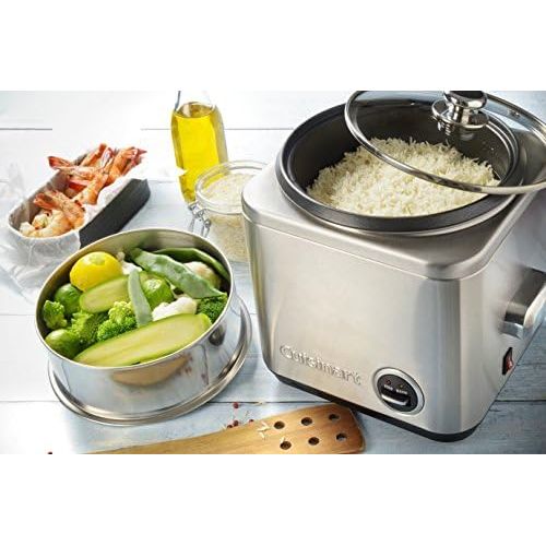  Cuisinart CRC800E Reiskocher (700 watt, fuer 12 Portionen, 1 Liter) metallic