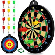 [아마존베스트]CUKU Magnetic Dart Board - 12pcs Magnetic Darts (Red Green Yellow) - Excellent Indoor Game and Party Games - Magnetic Dart Board Toys Gifts for 5 6 7 8 9 10 11 12 Year Old Boy Kids and