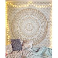 Marke: CULASIGN CULASIGN Indisch Psychedelic Wandteppich Mandala Silber Grau/Indien Mehrfarbige Twin Wandbehang Elefant Boho Baumwolle Hippie Wandtuch/Meditation Yoga Mats (Gelb,180 * 230 cm)