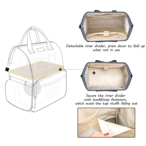  CURMIO Breast Pump Bag Backpack with Inner Divider Compatible for Spectra S1, S2, Medela, Pumping Tote with Compartment for Cooler Bag, with Padded Laptop Sleeve for Working Moms,