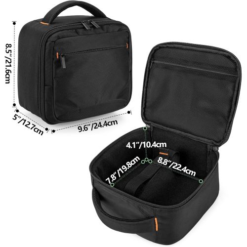  CURMIO Projector Case, Mini Projector Carrying Bag Compatible with DR.J Professional and QKK Mini Projector, Black