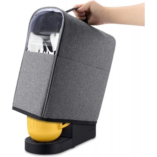  CURMIO Coffee Maker Dust Cover Compatible with Keurig K-Mini and K-Mini Plus, Coffee Making Machine Cover with Pockets for K Cup, Cover Only