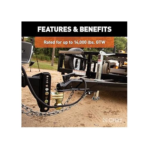  CURT 45900 Adjustable Trailer Hitch Ball Mount, 2-Inch Receiver, 6-Inch Drop, 2 and 2-5/16-Inch Balls, 14,000 lbs , Black