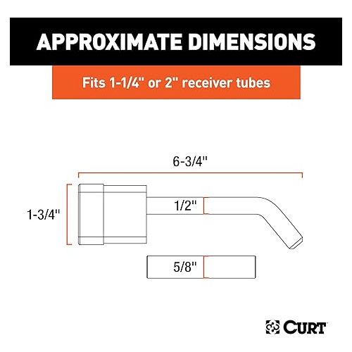  CURT 23024 Trailer Hitch Lock, 1/2-Inch Pin Diameter, 5/8-Inch Adapter, Fits 1-1/4 or 2-Inch Receiver