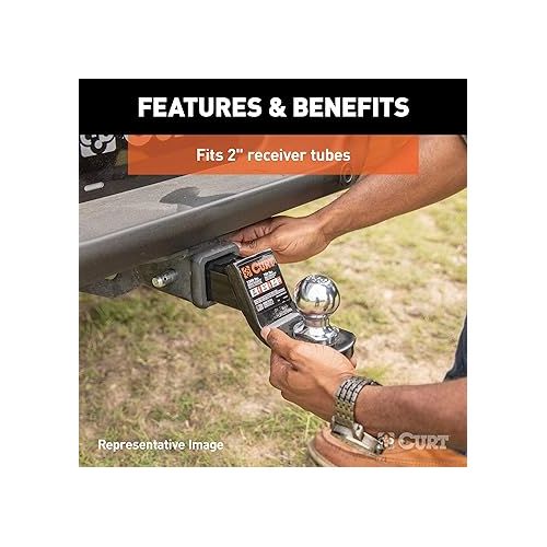  CURT 45134 Fusion Trailer Hitch Mount with 2-Inch Ball & Pin, Fits 2-In Receiver, 7,500 lbs, 2