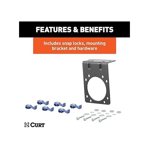  CURT 58152 Vehicle-Side and Trailer-Side 7-Pin RV Blade Wiring Harness Connectors