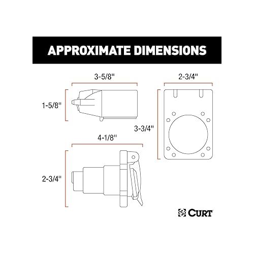  CURT 58152 Vehicle-Side and Trailer-Side 7-Pin RV Blade Wiring Harness Connectors