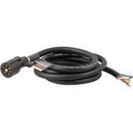 CURT 56602 Replacement 7-Pin RV Blade Trailer Wiring Harness Plug, 8-Foot Blunt-Cut Wires , black