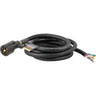 CURT 56602 Replacement 7-Pin RV Blade Trailer Wiring Harness Plug, 8-Foot Blunt-Cut Wires , black