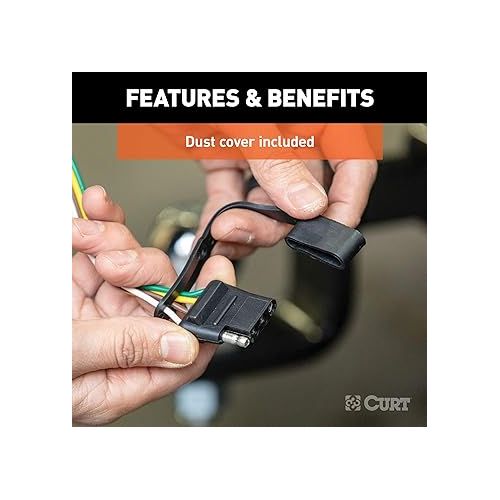  CURT 56321 Vehicle-Side Custom 4-Pin Trailer Wiring Harness, Fits Select Kia Sportage , Black