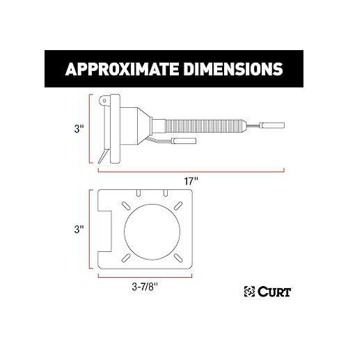  CURT 57672 Dual-Output 4-Way Flat Vehicle-Side to 7-Way RV Blade Trailer Wiring Adapter , Black