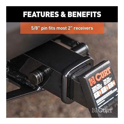  CURT 23518 Black Trailer Hitch Lock, 5/8-Inch Pin Diameter, Fits 2-Inch Receiver