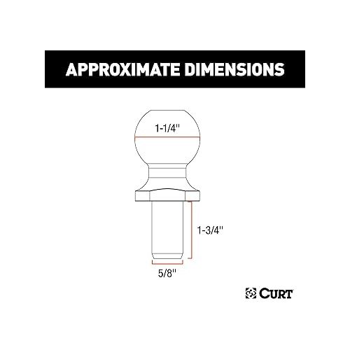  CURT 40010 Replacement Trailer Sway Control Ball, 1-1/4-Inch Diameter, 5/8 x 1-3/4-In Shank, Packaged