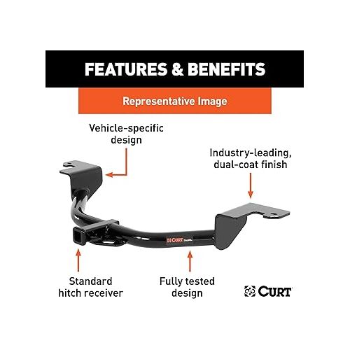  CURT 11088 Class 1 Trailer Hitch, 1-1/4-Inch Receiver, Fits Select Nissan Juke, GLOSS BLACK POWDER COAT