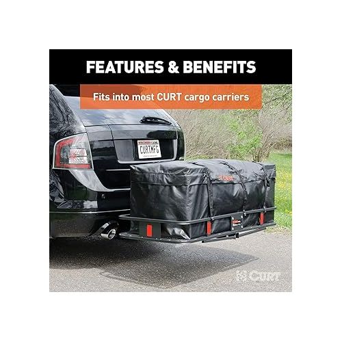  CURT 18211 56 x 22 x 21-Inch Weather-Resistant Black Vinyl Cargo Bag for Hitch Carrier