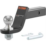 CURT 45056 Trailer Hitch Mount with 2-Inch Ball & Pin, Fits 2-In Receiver, 7,500 lbs, 4-Inch Drop, Gloss Black Powder Coat