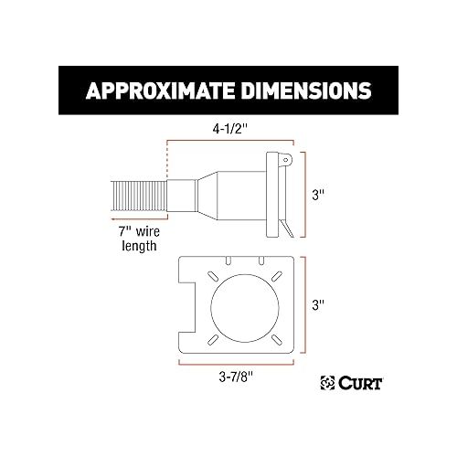  CURT 55774 Dual-Output Vehicle-Side 7-Pin, 4-Pin Connectors, Factory Tow Package and USCAR Socket Required, Black