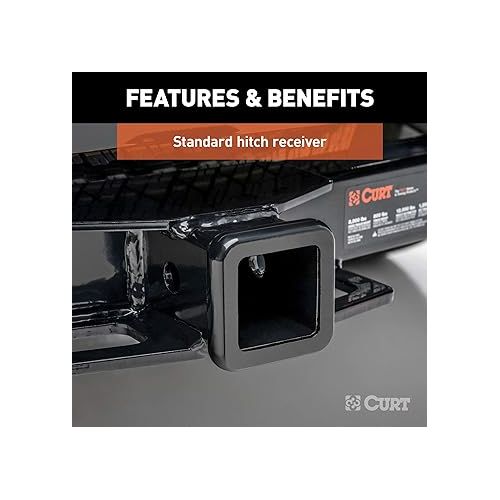  CURT 14332 Class 4 Trailer Hitch, 2-Inch Receiver, Compatible with Select Chevrolet Silverado, GMC Sierra 1500, 2500 , Black