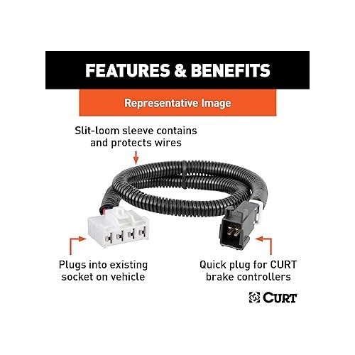  CURT 51529 Quick Plug Brake Controller Wiring Harness, Compatible with Select Hyundai Palisade, Santa Cruz, Kia Telluride, Black