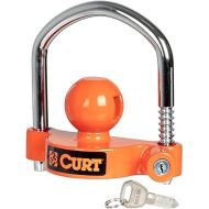 CURT 23090 Universal Trailer Coupler Lock, Bright Orange, Fits Couplers with 1-7/8