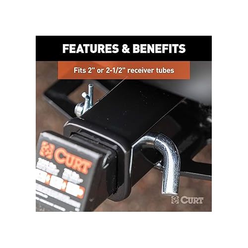  CURT 21583 Trailer Hitch Pin & Clip with Grooved Head, 5/8-Inch Diameter, Fits 2 or 2-1/2-Inch Receiver