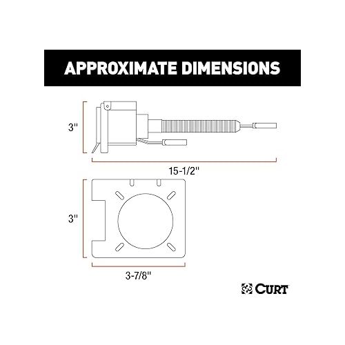  CURT 57102 Dual-Output 4-Way Flat Vehicle-Side to 7-Way RV Blade Trailer Wiring Adapter with Backup Alarm , black