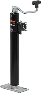 CURT 28356 Weld-On Pipe-Mount Swivel Trailer Jack, 5,000 lbs. 15 Inches Vertical Travel, CARBIDE BLACK POWDER COAT