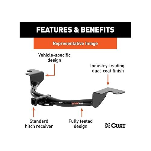  CURT 11447 Class 1 Trailer Hitch, 1-1/4-Inch Receiver, Fits Select Chevrolet Cobalt, HHR, Pontiac Pursuit, G5, Saturn Ion , Black