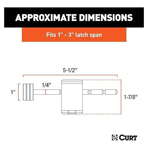  CURT 23503 Right-Angle Trailer Coupler Lock, 1/4-Inch Pin Diameter, Up to 3-Inch Span, BLUE ANODIZED ALUMINUM