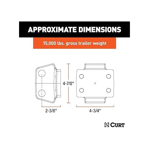  CURT 45950 Rebellion XD Adjustable Cushion Hitch Pintle Mount Plate Attachment, Shank Required, Black