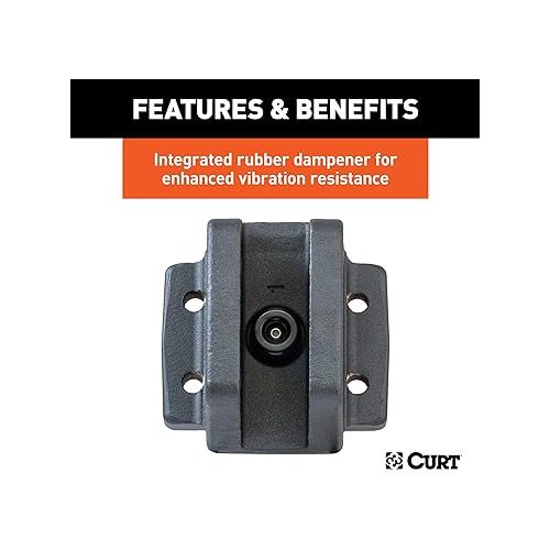  CURT 45950 Rebellion XD Adjustable Cushion Hitch Pintle Mount Plate Attachment, Shank Required, Black