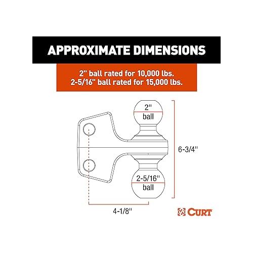  CURT 45933 Dual Ball Attachment for Weight Distribution Shank, 2 and 2-5/16-Inch, Up to 15,000 lbs