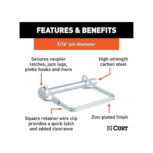  CURT 25011 Trailer Coupler Pin, 5/16-Inch Diameter x 3-Inch Long