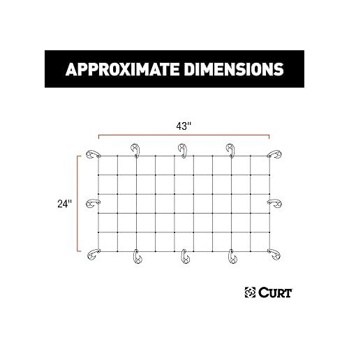  CURT 18202 43 x 24-Inch Elastic Cargo Net with Hooks for Hitch Carrier