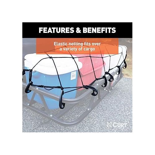  CURT 18202 43 x 24-Inch Elastic Cargo Net with Hooks for Hitch Carrier