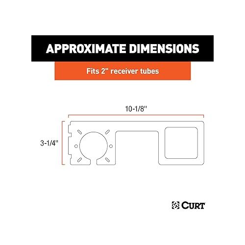  CURT 58000 Easy-Mount Vehicle Trailer Wiring Connector Mounting Bracket for 2-Inch Receiver, 4 or 5-Way Flat, 6 or 7-Way Round, GLOSS BLACK POWDER COAT