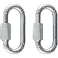 CURT 82903 Threaded Quick Link Trailer Safety Chain Hook Carabiner Clips, 5/16-Inch Diameter, 1,760 lbs, 2-Pack, CLEAR ZINC