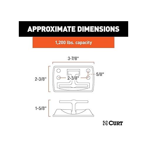  CURT 83061 Fold-Away Rope Hook Tie Down Anchor, 1,200 lbs Capacity