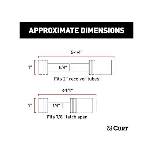  CURT 23526 Trailer Lock Set for 2-Inch Receiver, 7/8-Inch Coupler Latch Span, Chrome