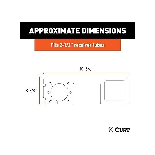  CURT 58003 Easy-Mount Vehicle Trailer Wiring Connector Mounting Bracket for 2-1/2-Inch Receiver, 4 or 5-Way Flat, 6 or 7-Way Round, GLOSS BLACK POWDER COAT