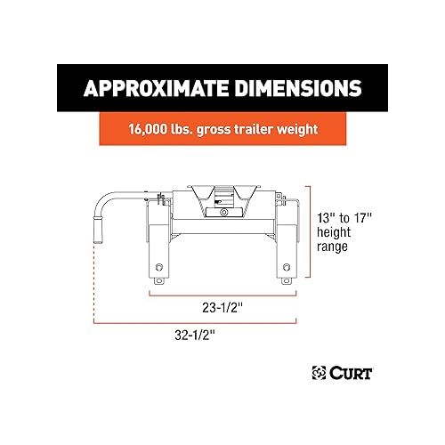  CURT 16115 E16 5th Wheel Hitch, 16,000 lbs