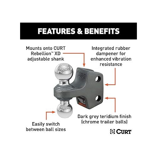  CURT 45952 Replacement Rebellion XD Dual Ball, 2, 2-5/16-Inch, Up to 15K