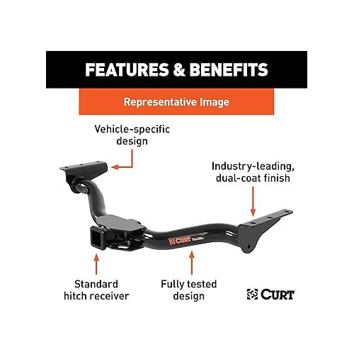  CURT 13392 Class 3 Trailer Hitch, 2-Inch Receiver, Compatible with Select Jeep Wrangler JL , Black