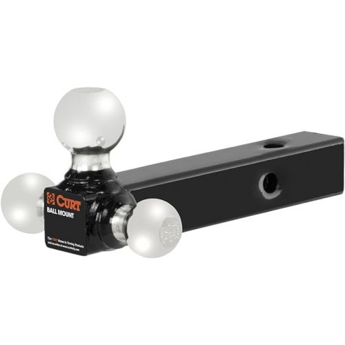  CURT 45001 Multi-Ball Trailer Hitch Ball Mount, 1-7/8, 2, 2-5/16-Inch Balls, Fits 2-Inch Receiver, 10,000 lbs