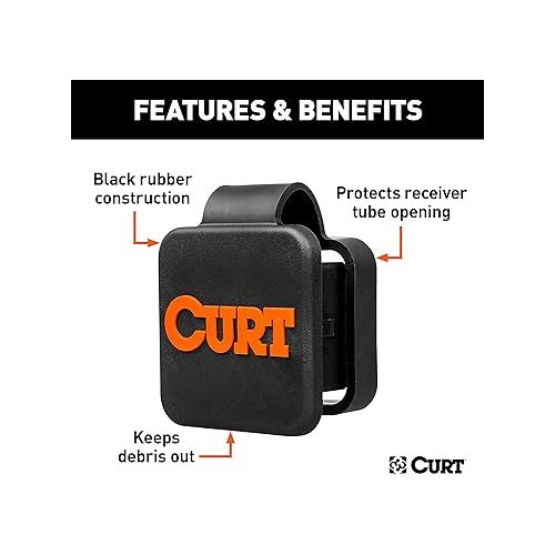  CURT 22279 Rubber Trailer Hitch Cover, Fits 2-Inch Receiver