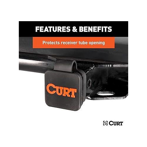  CURT 22279 Rubber Trailer Hitch Cover, Fits 2-Inch Receiver