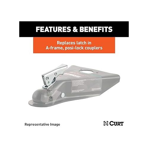  CURT 25294 Posi-Lock Coupler Replacement Latch for CURT #25101 or #25210, CLEAR ZINC