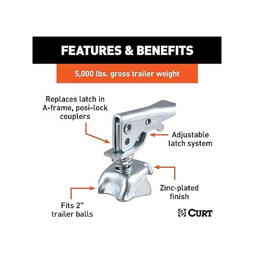  CURT 25294 Posi-Lock Coupler Replacement Latch for CURT #25101 or #25210, CLEAR ZINC